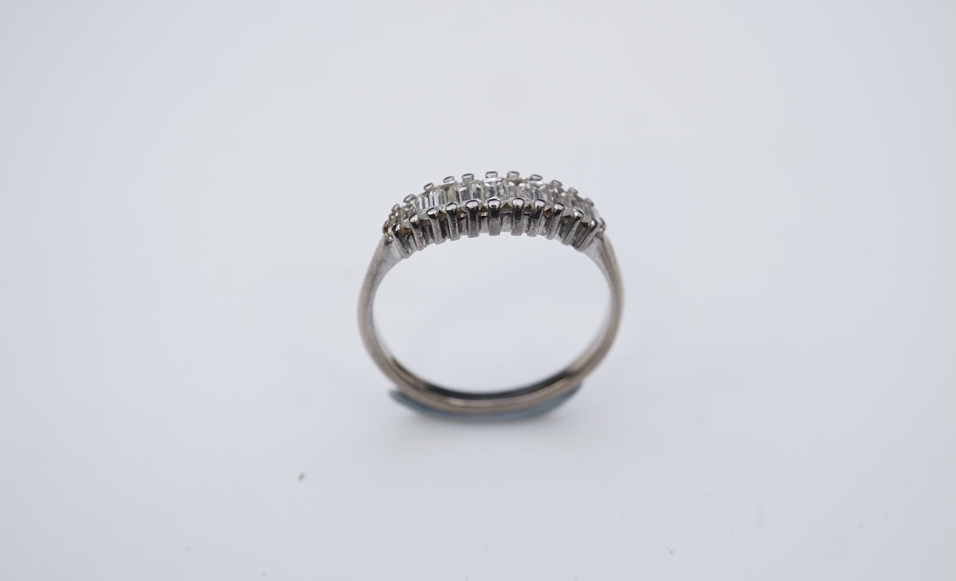 A baguette diamond ring